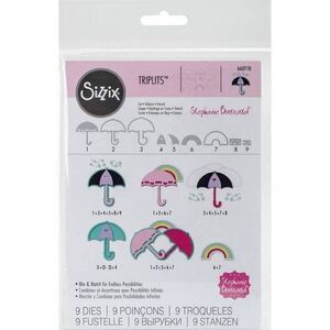 Sizzix Triplits Dies By Stephanie Barnard-Umbrellas 9 Dies